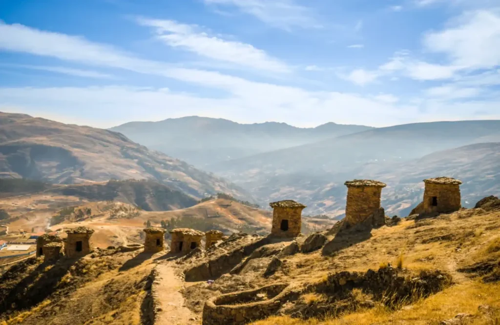 Funeral buildings on top of Ninamarca's hill.